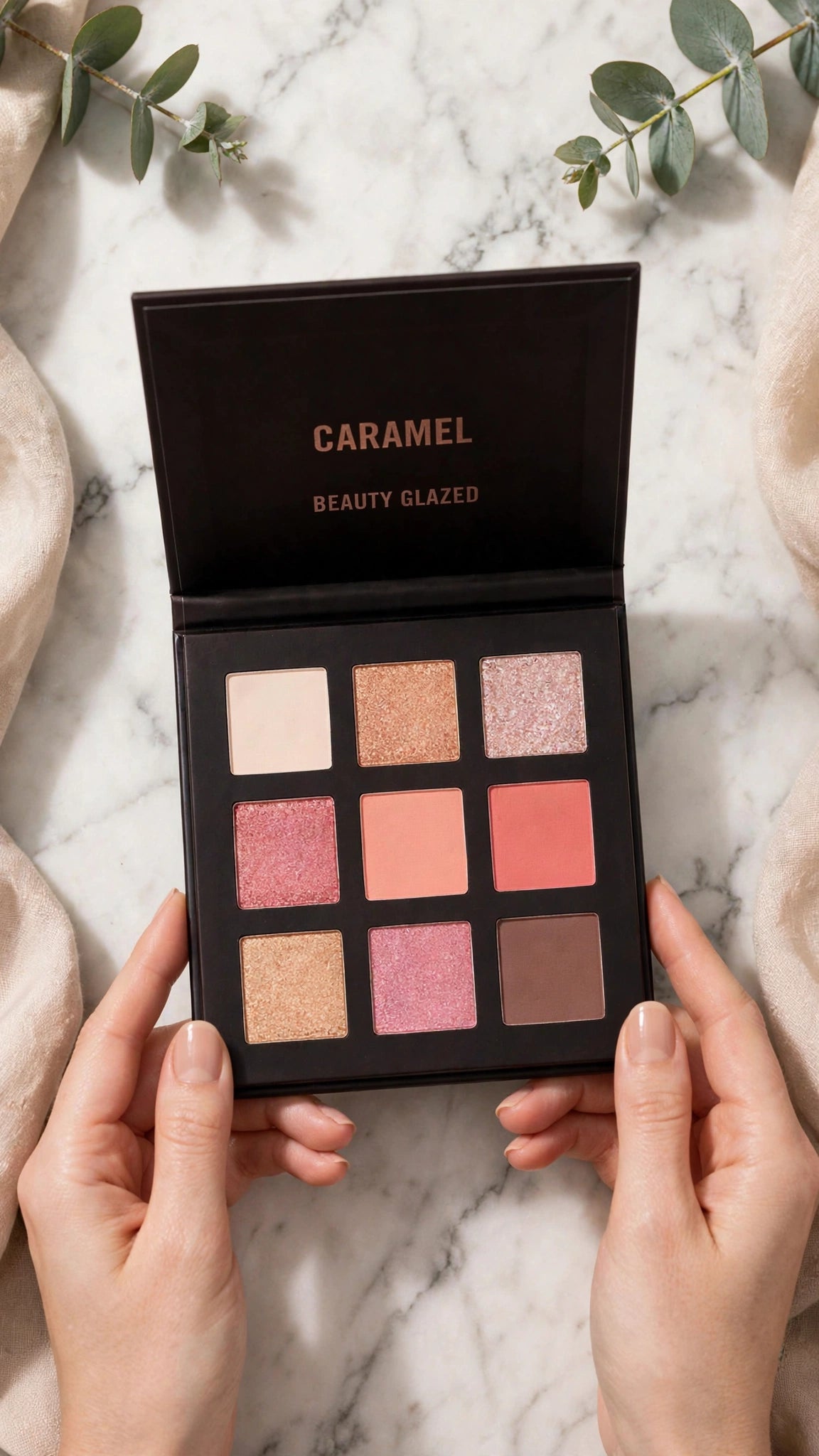 9-Colour Eyeshadow Palette – Matte, Shimmer, Glitter & Cream Textures