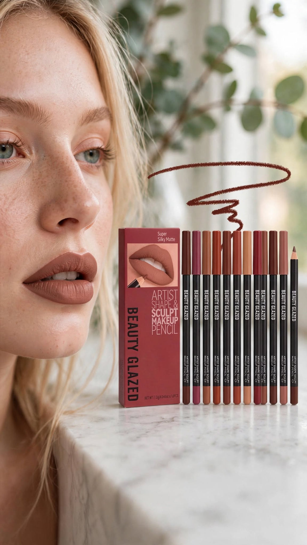 12-Piece Matte Nude Lip Liner Set – Waterproof, Long-Lasting & Smudge-Proof