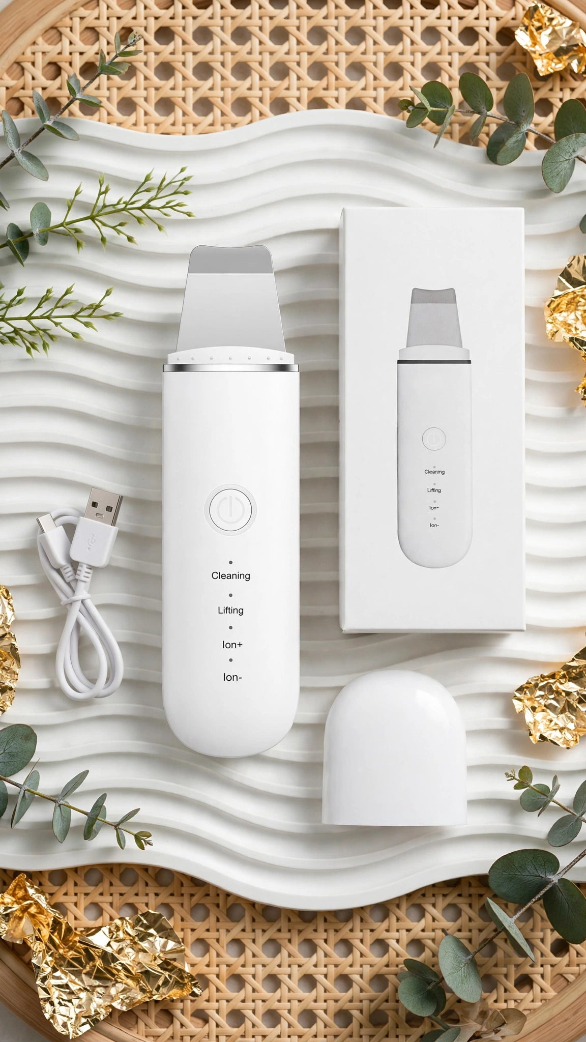 Ultrasonic Facial Cleansing Device – USB Rechargeable Blackhead Remover & Exfoliator