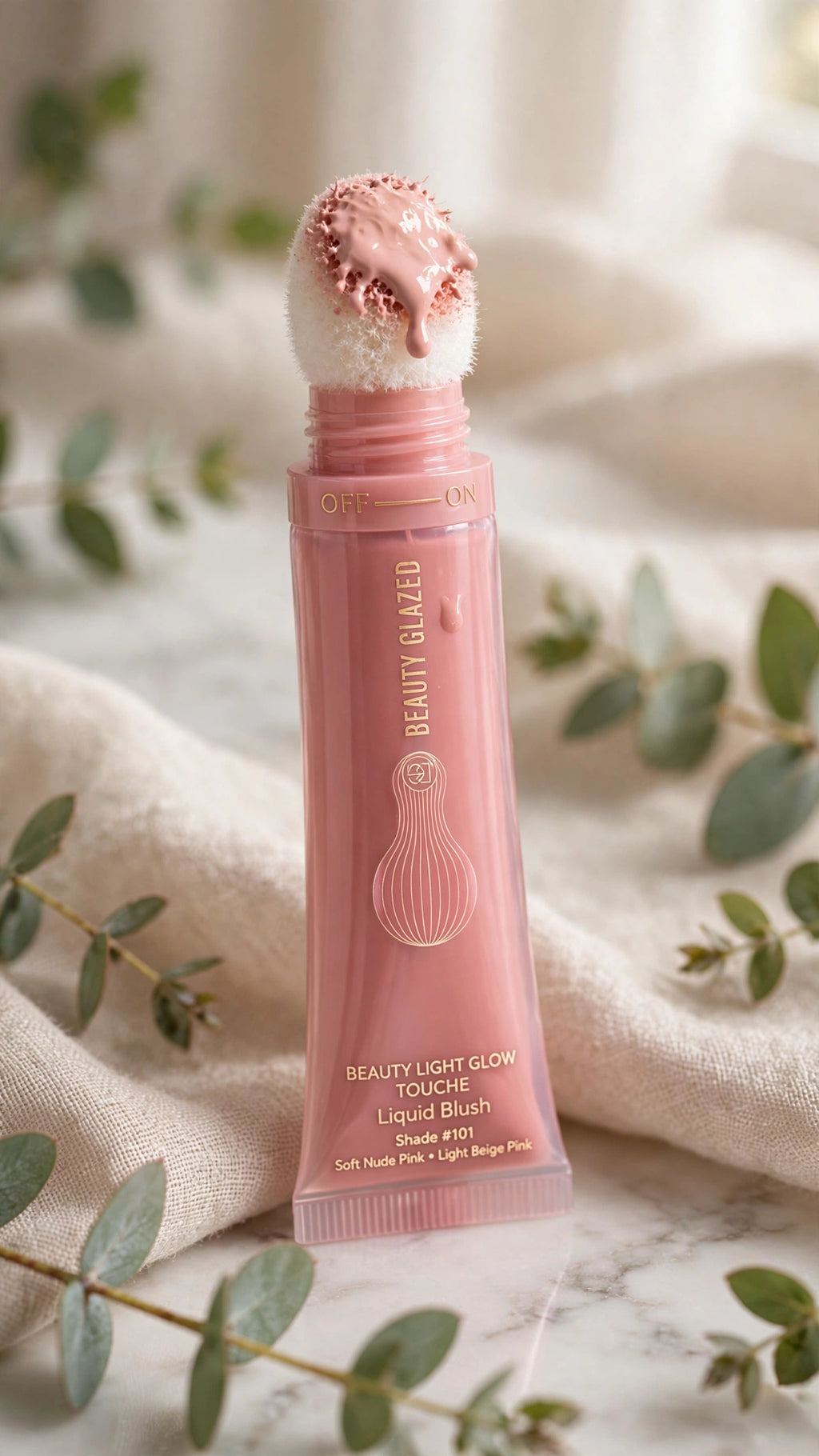 Professional Liquid Blush Stick with Sponge – High Coverage, Natural Matte Finish