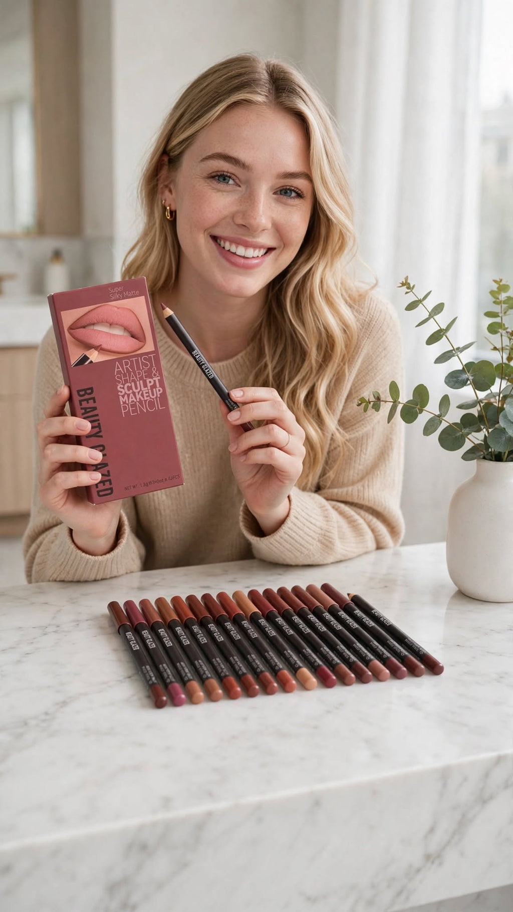 12-Piece Matte Nude Lip Liner Set – Waterproof, Long-Lasting & Smudge-Proof