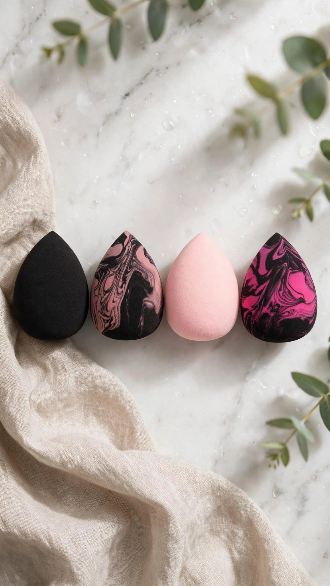 4-Piece Egg-Shaped Makeup Sponge Set – Wet & Dry Dual Use for Foundation & Concealer
