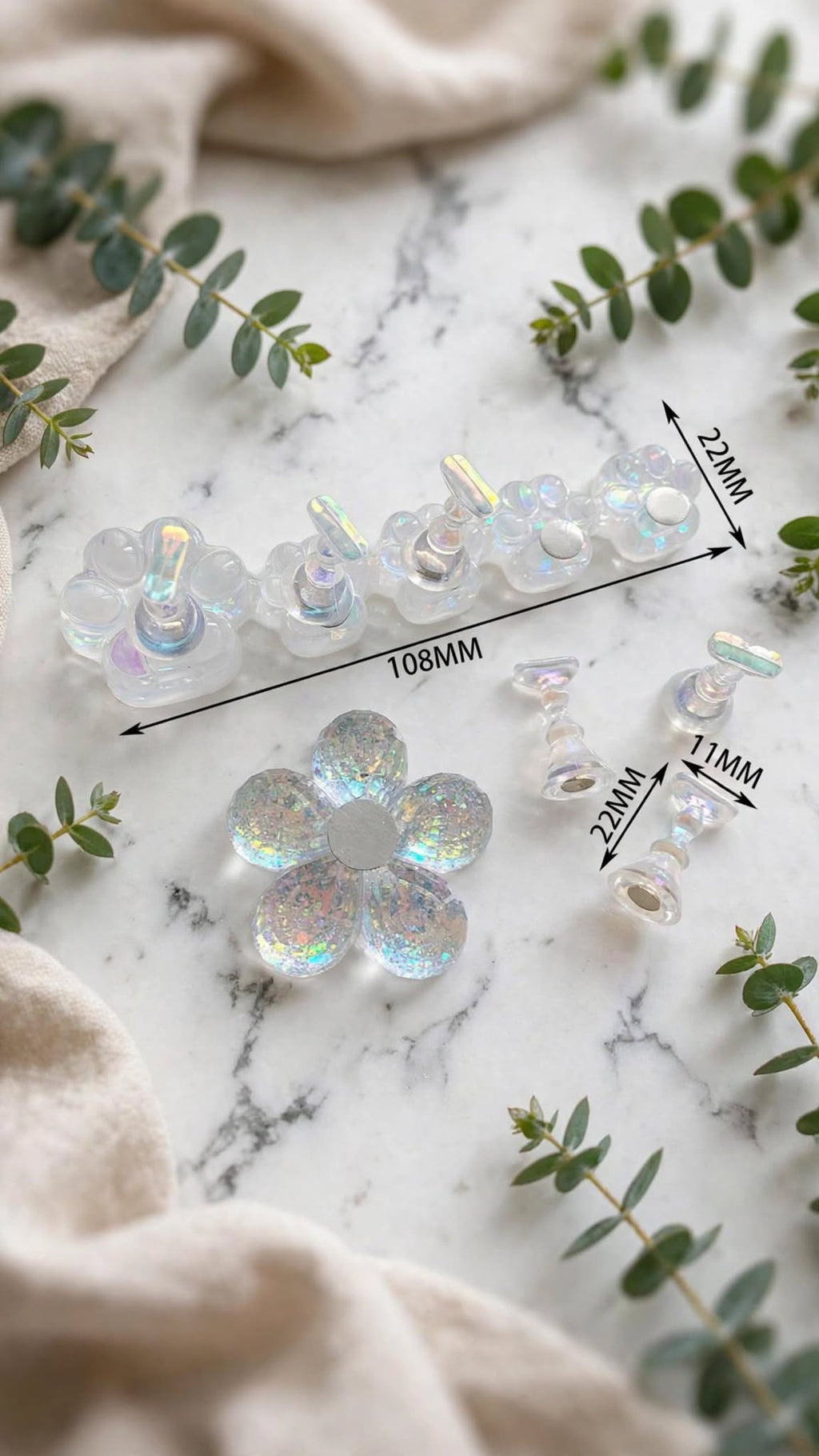 3D Acrylic Aurora Ice Nail Art Stand & Practice Set