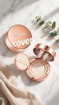 2-in-1 Soft Focus Powder & Air Cushion Cream – Full Coverage, Matte Finish