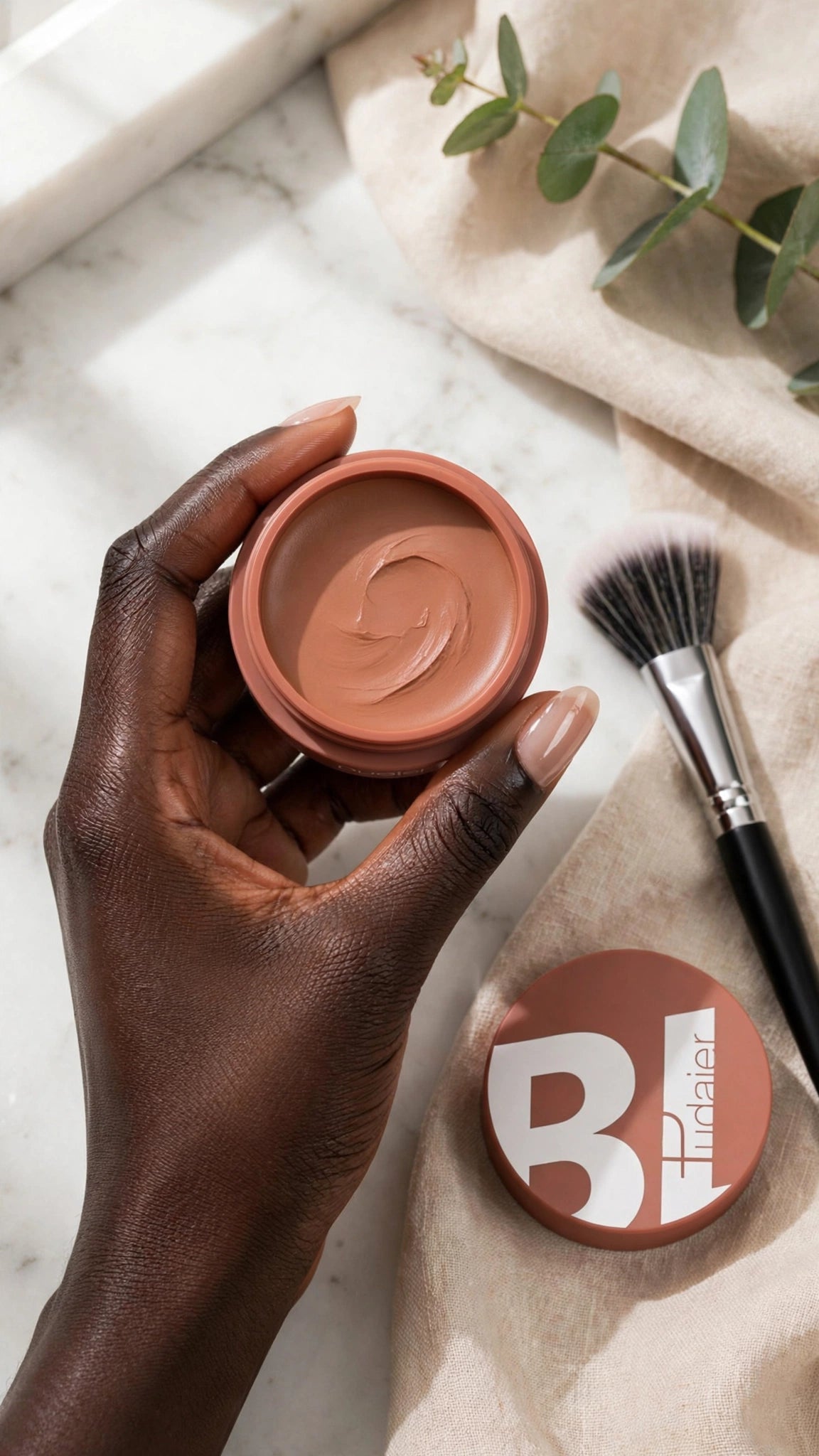Highly Pigmented Fine Texture Blush with Brush – Waterproof 3D Contour Blush