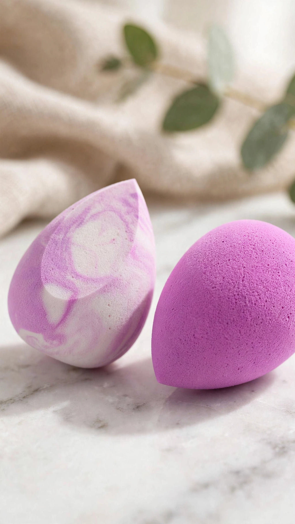 4-Piece Egg-Shaped Makeup Sponge Set – Wet & Dry Use, Foundation, Concealer & Powder