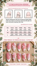 Almond-Shaped Press-On Nails – Nude & White French Tips with Rhinestones (10pcs)